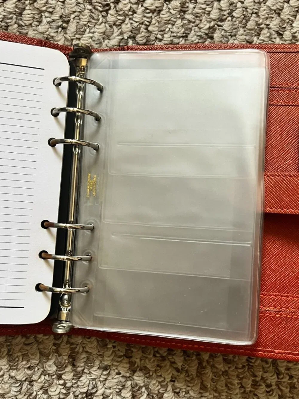 Franklin Covey 6 Ring Leather Organizer Planner Classic size Burgundy pen loop